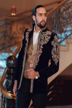 Collection Men's Karakou vest Anouar in velvet