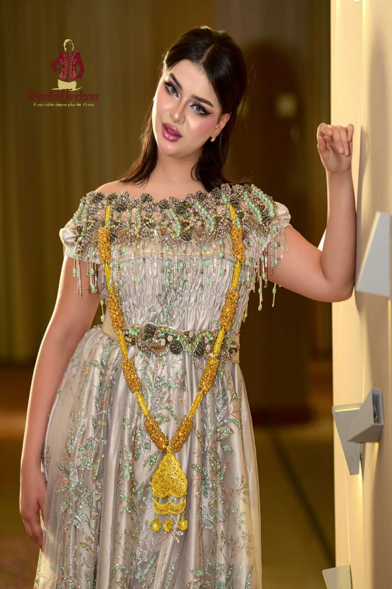 Algerian Skhab Necklace Noria in Gold-Plated Finish