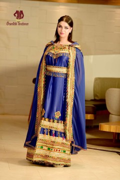 Robe Kabyle Assia dress, bare shoulders, in satin,