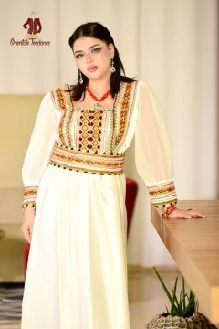 White Satin Event Kabyle Tizgha Dress