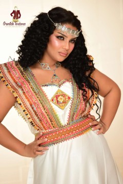 Online sale of white satin Tudert Kabyle Dress Online sale of white satin Tudert Kabyle Dress
