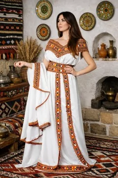 white Kabyle Plus Size Dress 2025