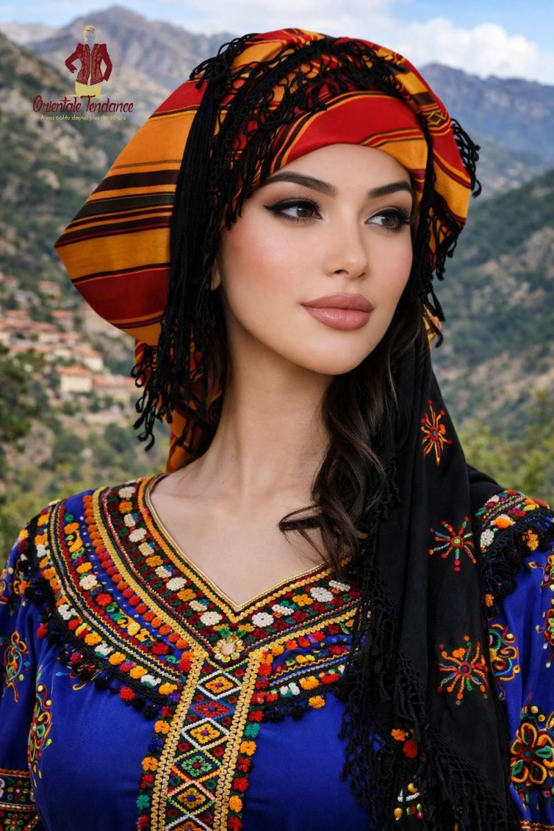 Foulard Kabyle Thiwiza traditionnel collection 2026 Foulard Kabyle Thiwiza traditionnel collection 2026