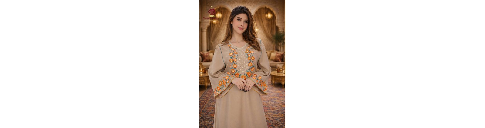 Gandoura Satin Brodée Yasmine
