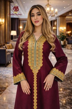 Gandoura Royale Brodée ZAHIA livraison internationale disponible Gandoura Royale Brodée ZAHIA livraison internationale disponible