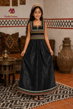 Black Kabyle Girls' Dress | Traditional Amazigh Dress