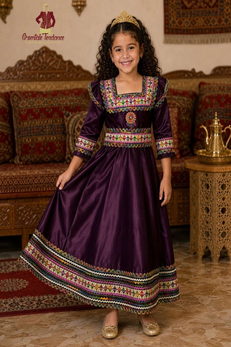 Robe Kabyle Fille Louna | Tenue Traditionnelle Algérienne